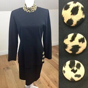 Vintage 90’s Depeche Mode Leopard Black Dress